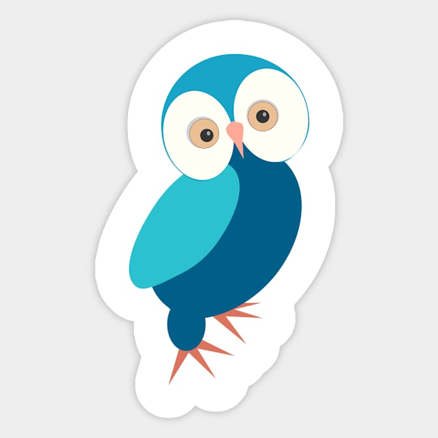 Funny owl with big eyes Sticker by TheLouisa